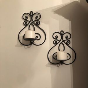 2 wall scones with candles